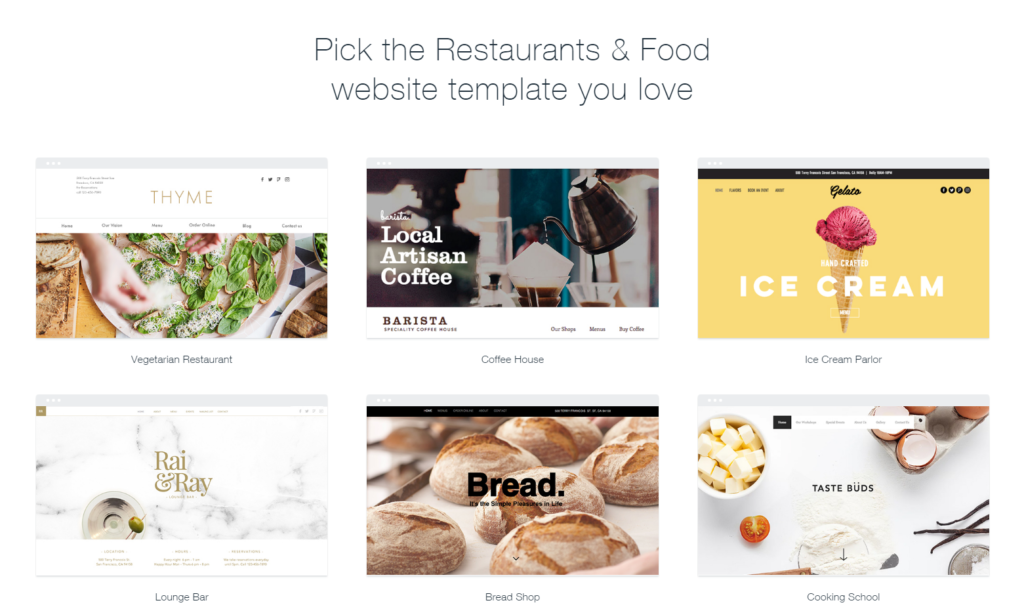 Wix Restaurants & Food Templates
