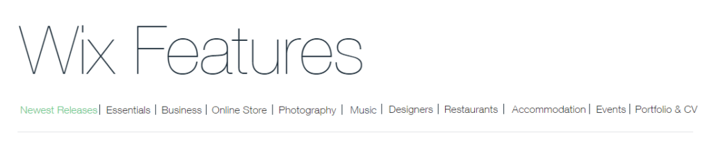 Wix Features