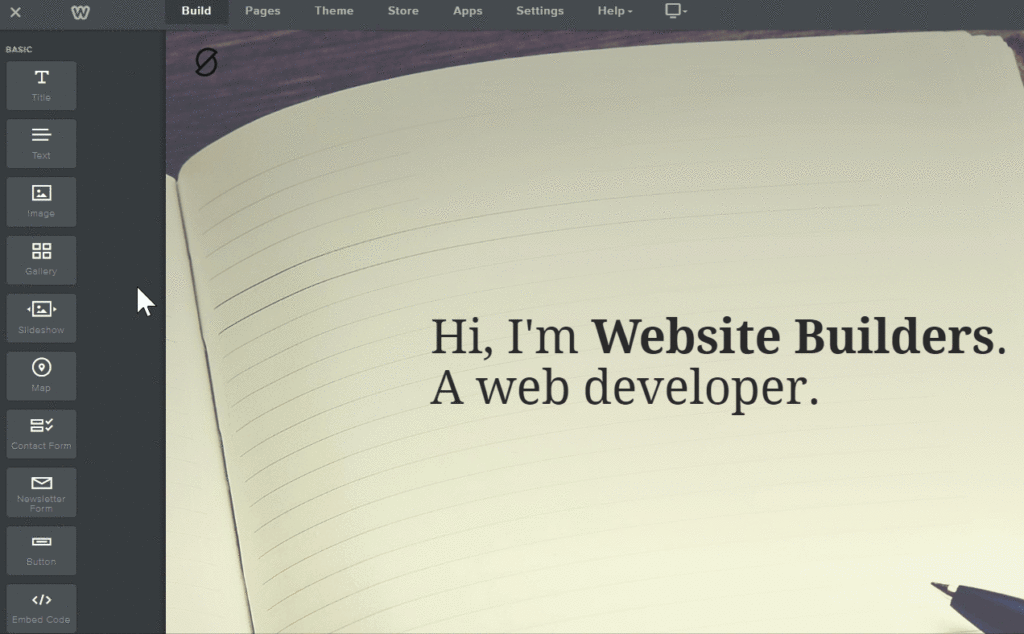 Weebly drag and drop editor