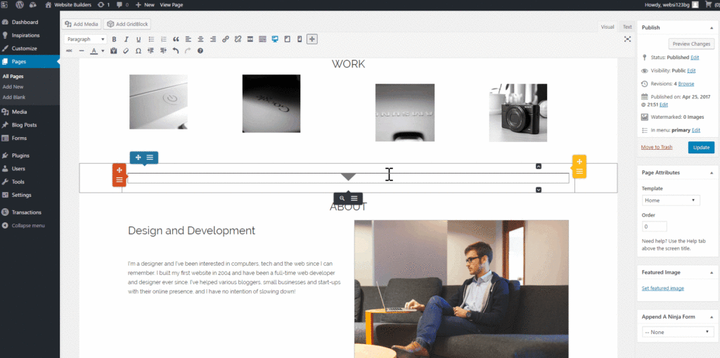 BoldGrid Site Editing Example