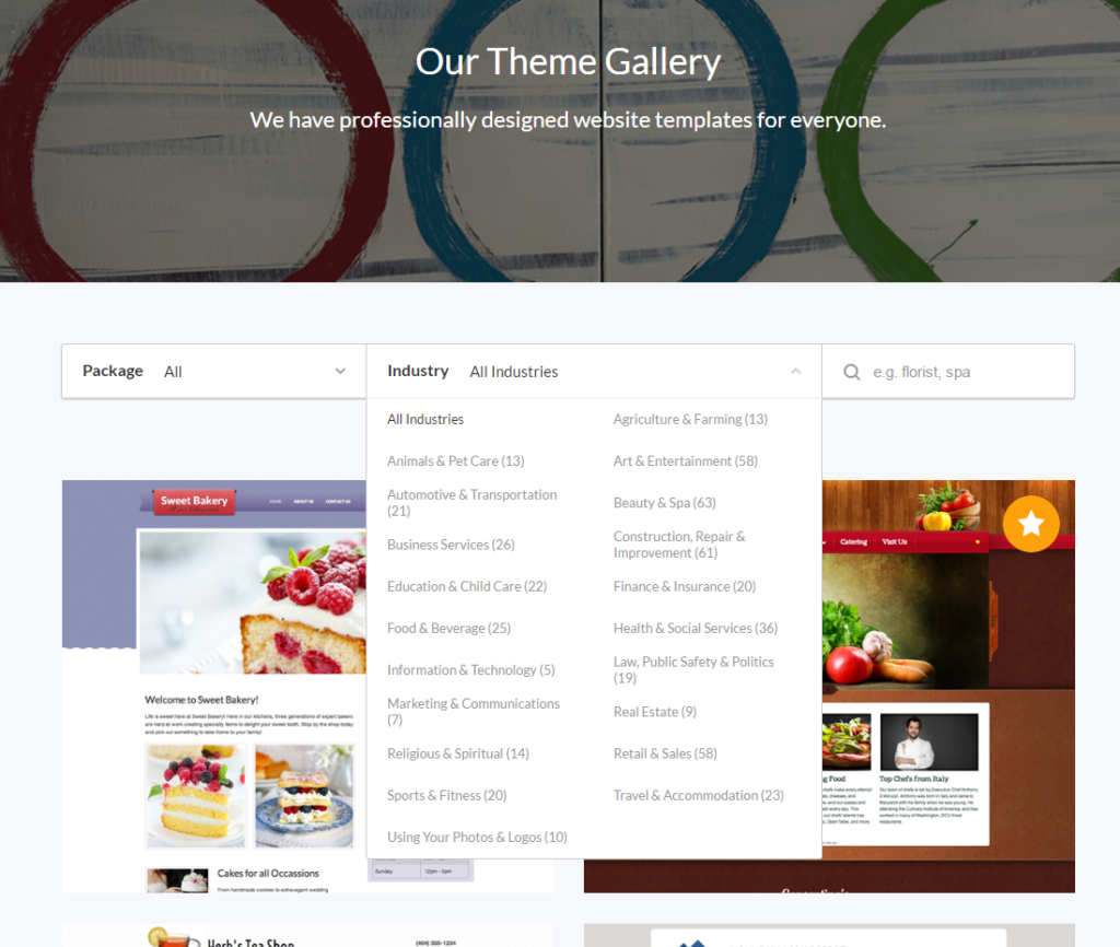 Webs Theme Gallery