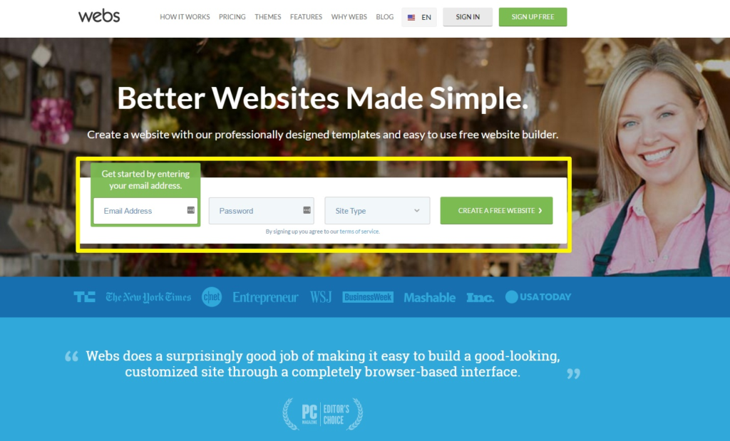 Webs Account Creation